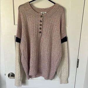 Pink and Cream Women's Sweater
